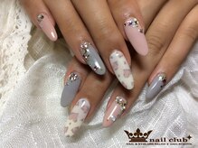 ネイルクラブ(nail club)/ハートのレオパード柄ネイル