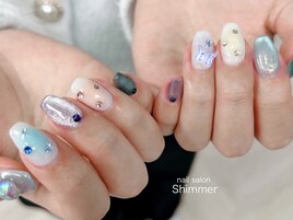 カラフルチークネイル