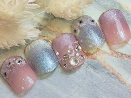 押し花　花フレンチ　マググラデ