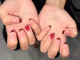 欧米風フラワーネイルxフレンチ