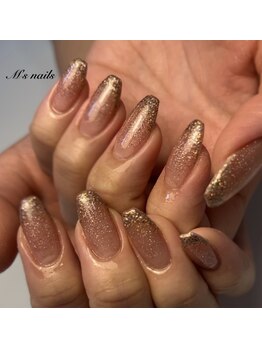 エムズネイル サベージ(M's nails Savage)/ラメベースのラメフレンチ☆