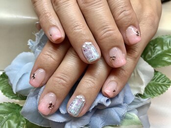 ブリエカドー(Briller Cadeau)/ツイード×ピンクグラデーション