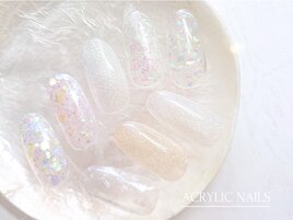 スカルプクリアネイルラメ仕上げ