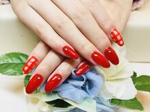 ブリエカドー(Briller Cadeau)/レッド×チェックネイル