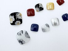 ネイルサロンクイール 宇都宮店(NAIL SALON QUILL)/フット　ラメ×インクフラワー