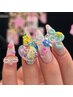 《HAND》【10本長さ出し】パーツ付け放題!ゴテゴテアート♪フルアートコース