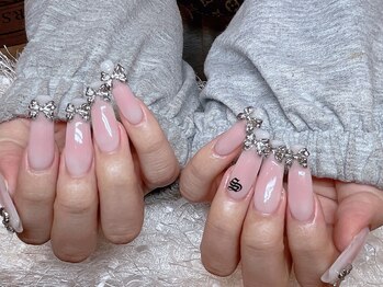 レアネイル 新宿(le'a nail)/リボンチークネイル