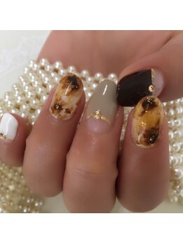 ネイルサロン リリィ(Lily)/オータムカラーのデザインネイル