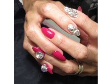 コットンローズ(Cotton Rose)/スワロフスキーネイル