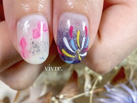 花火/手描き/金魚/アート