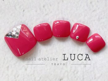 ネイルアトリエルカ(nail atelier LUCA)/W-71ピンクシンプルフットネイル