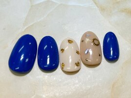 シェル×金箔×ブルー