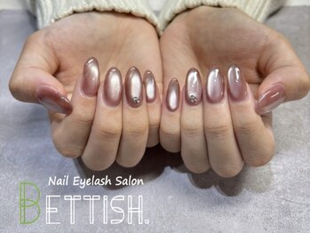 ネイルアイラッシュサロン ベティッシュ 桜木町店(Nail Eyelash Salon BETTISH)/マグネットネイル+長さ出し