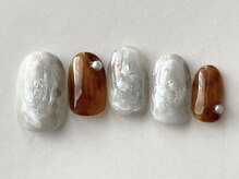 エムドットネイル 池袋(m.nail)/べっこう×ホワイトニュアンス