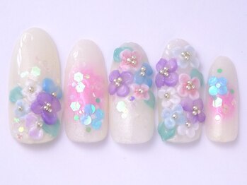ネイリックス 栄ガスビル(NAILX)/紫陽花ネイル