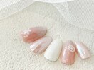 大人のピンクネイル/雪の結晶
