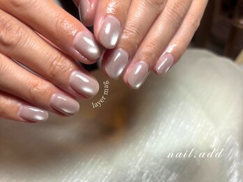 ネイルアド(nail.add)の写真/レイヤーマグ人気♪健康的な指先を目指す大人女性へ。爪を削らないラシェードジェルネイル☆