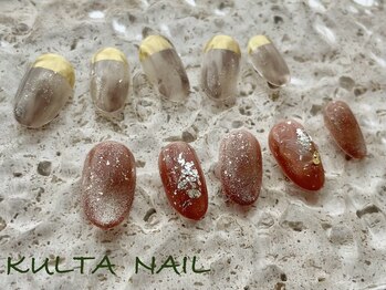 クルタネイル(KULTA NAIL)/定額アートM/アシンメトリー