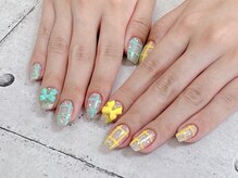 ネイル ビューティーマジック 葛西本店/ラメチェック柄ネイル