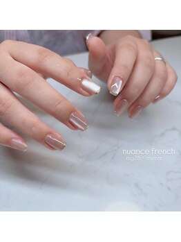エンズネイル(O’s nail)/ミラーフレンチネイル