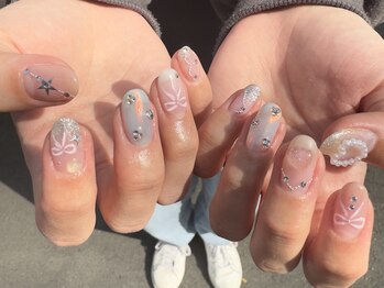 エムエイチネイル(MH_Nail)/ミラー/リボン/ハート