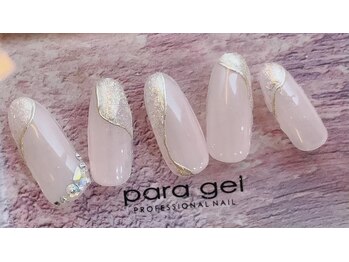 ネイルアンドアイラッシュスタジオ シュシュ(chouchou)/変形フレンチ・シルバーキラキラ