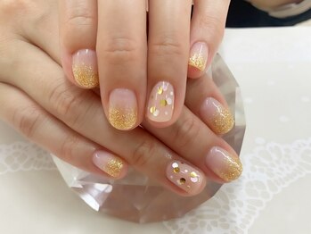 プルミエ ネイル(Premier Nail)/クーポン☆ラメグラ＋2本アート