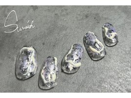 パープルでニュアンスアート