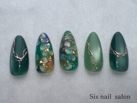 新緑×紫陽花ネイル