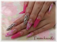 ツメカザリ(TsumekazaRi)/ハートフレンチ★Vivit Pink
