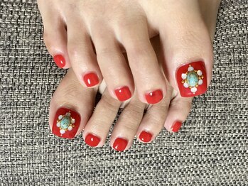 プラハネイル(+HER 美甲)/フットターコイズ