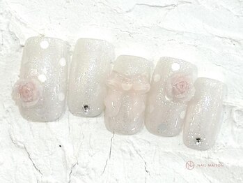 ネイルメゾン 池袋店(NAIL MAISON)/ドットローズリボン¥10550