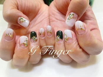 ホワイト×グリーンXmasネイル♪