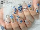 手描きブルーローズネイル♪
