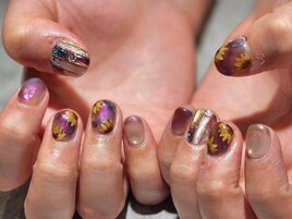 持ち込み150分　ひまわりネイル