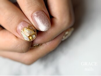 グレース ネイルズ(GRACE nails)/シェルタイル×ギャラクシー