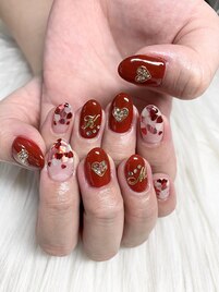 バレンタインネイル