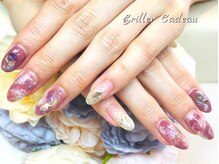 ブリエカドー(Briller Cadeau)/モーブマーブルネイル