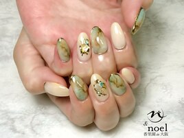 ミラー×大理石ネイル