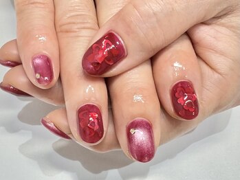 クォーターリゾートネイル(QUARTER RESORT nail)/ハート埋め込みネイル☆