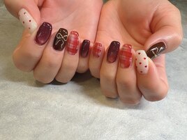 リボンチェックネイル☆