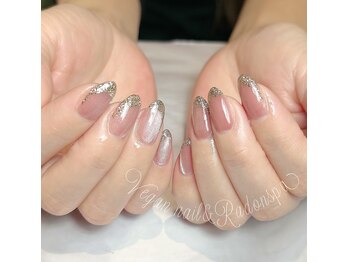 #けあなちゅらる/変形ラメフレンチ＋マグ変更