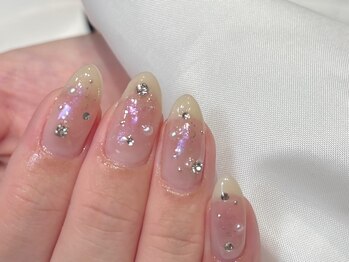 ミリ 難波(Mili)の写真/キラキラに光るちゅるんネイルで心弾む♪チークネイルが映える可愛い指先を追求★［夏ネイル・キラキラ]