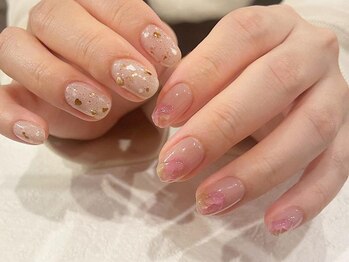 アイネイルズ 梅田店(I nails)/アシメピンクニュアンス