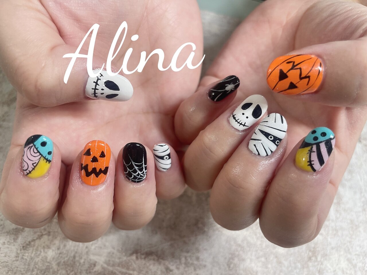 光るハロウィンブラックマグネットニュアンスネイル お化け かぼちゃ 秋 黒 光るハロウィンブラックマグネットニュアンスネイル お化け かぼちゃ