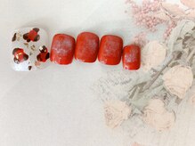 ネイルサロン&スクール ジーナ(GINA)/赤ヒョウ柄