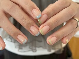 パステルカラー フレンチネイル