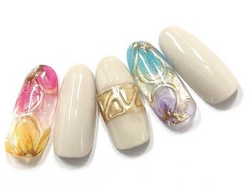 コルン/ハワイアンジュエリーネイル