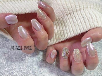 カシュカシュ(Cache Cache)/バレンタインオーロラネイル