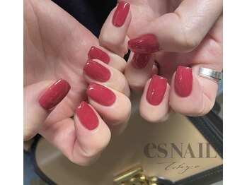 エスネイル 新宿西口店(es NAIL)/赤のワントーンネイル